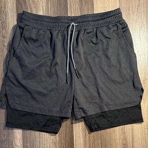 🍂3 for $15🍂 Men's 6” Inseam Dark Grey Athletic Shorts with Drawstring Liner